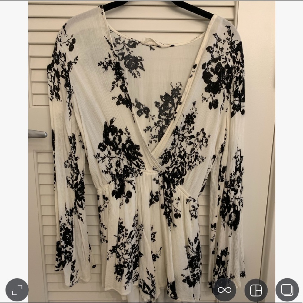 White & Black Floral Romper!